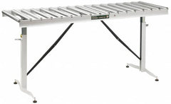 HTC - 66 Inch Long x 43-1/2 Inch High Portable Folding Conveyor - 500 Lbs. Limit, with 17 and 24 Inch Wide Rollers - Benchmark Tooling