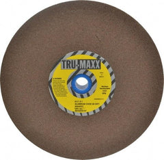 Tru-Maxx - 80 Grit Aluminum Oxide Bench & Pedestal Grinding Wheel - 8" Diam x 1" Hole x 1" Thick, 3600 Max RPM, O Hardness, Medium Grade , Vitrified Bond - Benchmark Tooling
