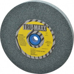 Tru-Maxx - 60 Grit Silicon Carbide Bench & Pedestal Grinding Wheel - 6" Diam x 1" Hole x 3/4" Thick, 5410 Max RPM, K Hardness, Medium Grade , Vitrified Bond - Benchmark Tooling