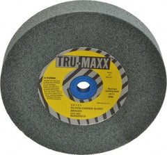 Tru-Maxx - 60 Grit Silicon Carbide Bench & Pedestal Grinding Wheel - 6" Diam x 1" Hole x 1" Thick, 5410 Max RPM, K Hardness, Medium Grade , Vitrified Bond - Benchmark Tooling