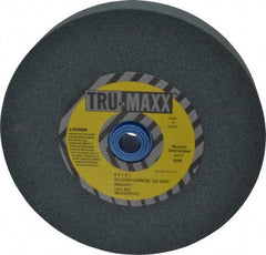 Tru-Maxx - 120 Grit Silicon Carbide Bench & Pedestal Grinding Wheel - 6" Diam x 1" Hole x 1" Thick, 5410 Max RPM, K Hardness, Fine Grade , Vitrified Bond - Benchmark Tooling
