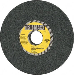 Tru-Maxx - 60 Grit Silicon Carbide Bench & Pedestal Grinding Wheel - 7" Diam x 1-1/4" Hole x 3/4" Thick, 3600 Max RPM, K Hardness, Medium Grade , Vitrified Bond - Benchmark Tooling