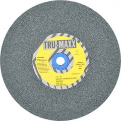 Tru-Maxx - 60 Grit Silicon Carbide Bench & Pedestal Grinding Wheel - 7" Diam x 1" Hole x 1" Thick, 3600 Max RPM, K Hardness, Medium Grade , Vitrified Bond - Benchmark Tooling