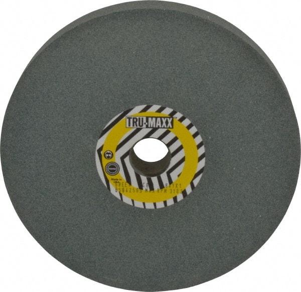 Tru-Maxx - 80 Grit Silicon Carbide Bench & Pedestal Grinding Wheel - 8" Diam x 1" Hole x 1" Thick, 3600 Max RPM, K Hardness, Medium Grade , Vitrified Bond - Benchmark Tooling