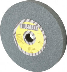 Tru-Maxx - 80 Grit Silicon Carbide Bench & Pedestal Grinding Wheel - 10" Diam x 1-1/4" Hole x 1-1/4" Thick, 3250 Max RPM, K Hardness, Medium Grade , Vitrified Bond - Benchmark Tooling