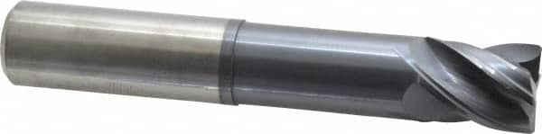 Accupro - 1" Diam 4 Flute Solid Carbide 0.02" Chamfer Width Corner Chamfer End Mill - Benchmark Tooling