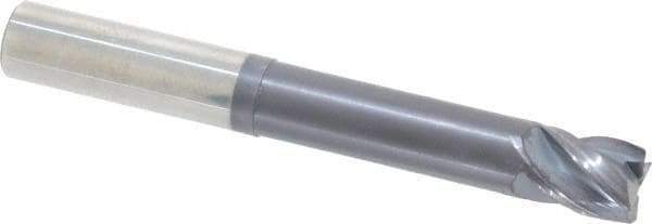 Accupro - 1/2", 4 Flute, Single End, Solid Carbide, Corner Chamfer End Mill - 4" OAL, Right Hand Flute, 5/8" LOC, Right Hand Cut, 2-3/8" Extended Reach - Benchmark Tooling