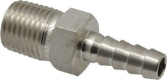 Ham-Let - 1/4" Grade 316 Stainless Steel Pipe Hose Connector - Barb x MNPT End Connections, 7,200 psi - Benchmark Tooling