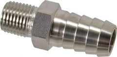 Ham-Let - 1/2 x 1/4" Grade 316 Stainless Steel Pipe Hose Connector - Barb x MNPT End Connections, 7,500 psi - Benchmark Tooling