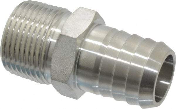 Ham-Let - 3/4" Grade 316 Stainless Steel Pipe Hose Connector - Barb x MNPT End Connections, 6,800 psi - Benchmark Tooling