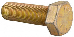 Made in USA - 3/4-16 UNF, 2-1/2" Length Under Head Hex Head Cap Screw - Fully Threaded, Grade 8 Alloy Steel, Zinc Yellow Dichromate Finish, 1-1/8" Hex - Benchmark Tooling