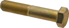 Made in USA - 3/4-16 UNF, 4" Length Under Head Hex Head Cap Screw - Partially Threaded, Grade 8 Alloy Steel, Zinc Yellow Dichromate Finish, 1-1/8" Hex - Benchmark Tooling