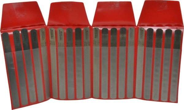 SPI - 20 Piece, 0.001 to 0.025" Thick, Parallel Feeler Gage Set - 6" Leaf Length, 1/2" Wide, Steel - Benchmark Tooling