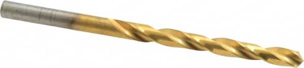 Hertel - 7/32" 118° High Speed Steel Jobber Drill - TiN Finish, Right Hand Cut, Spiral Flute, Straight Shank, 3-3/4" OAL, Standard Point - Benchmark Tooling