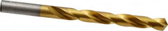 Hertel - 27/64" 118° High Speed Steel Jobber Drill - TiN Finish, Right Hand Cut, Spiral Flute, Straight Shank, 5-3/8" OAL, Standard Point - Benchmark Tooling
