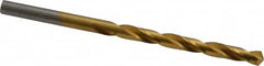 Hertel - #6 118° High Speed Steel Jobber Drill - TiN Finish, Right Hand Cut, Spiral Flute, Straight Shank, 3-3/4" OAL, Standard Point - Benchmark Tooling