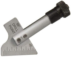 SPI - 118° Bevel Angle Steel Drill Point Gage - 1/32 Inch Bevel Graduation, Use with Steel Rules 3/4 Inch Wide, 0.04 Inch Thick - Benchmark Tooling