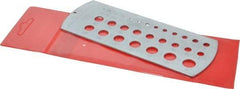 SPI - 1/16 Inch to 1/2 Inch Hole Size Drill Gage - 6 Inch Long, 2-1/2 Inch Wide, 29 Holes - Benchmark Tooling