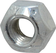 Value Collection - 1/4-28 UNF Grade C Hex Lock Nut with Distorted Thread - 7/16" Width Across Flats, Cadmium Clear-Plated Finish - Benchmark Tooling