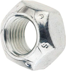 Value Collection - 7/16-20 UNF Grade C Hex Lock Nut with Distorted Thread - 11/16" Width Across Flats, Cadmium Clear-Plated Finish - Benchmark Tooling