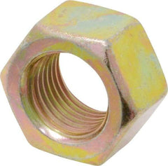 Value Collection - 1/2-20 UNF Steel Right Hand Hex Nut - 3/4" Across Flats, 7/16" High, Zinc Yellow Dichromate Finish - Benchmark Tooling