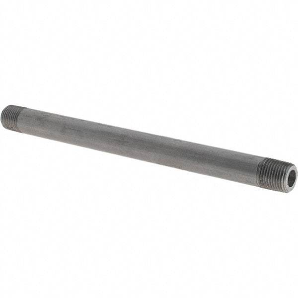 Made in USA - Schedule 80, 1/8" Diam x 5" Long Black Pipe Nipple - Threaded - Benchmark Tooling