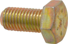 Made in USA - 5/16-24 UNF, 5/8" Length Under Head Hex Head Cap Screw - Fully Threaded, Grade 8 Alloy Steel, Zinc Yellow Dichromate Finish, 1/2" Hex - Benchmark Tooling