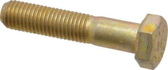 Made in USA - 5/16-24 UNF, 1-1/2" Length Under Head Hex Head Cap Screw - Partially Threaded, Grade 8 Alloy Steel, Zinc Yellow Dichromate Finish, 1/2" Hex - Benchmark Tooling