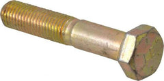 Made in USA - 5/16-24 UNF, 1-3/4" Length Under Head Hex Head Cap Screw - Partially Threaded, Grade 8 Alloy Steel, Zinc Yellow Dichromate Finish, 1/2" Hex - Benchmark Tooling