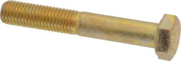 Made in USA - 5/16-24 UNF, 2" Length Under Head Hex Head Cap Screw - Partially Threaded, Grade 8 Alloy Steel, Zinc Yellow Dichromate Finish, 1/2" Hex - Benchmark Tooling