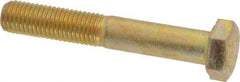 Made in USA - 5/16-24 UNF, 2" Length Under Head Hex Head Cap Screw - Partially Threaded, Grade 8 Alloy Steel, Zinc Yellow Dichromate Finish, 1/2" Hex - Benchmark Tooling