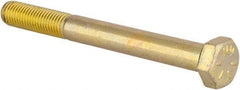 Made in USA - 5/16-24 UNF, 3" Length Under Head Hex Head Cap Screw - Partially Threaded, Grade 8 Alloy Steel, Zinc Yellow Dichromate Finish, 1/2" Hex - Benchmark Tooling