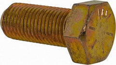 Made in USA - 3/8-24 UNF, 7/8" Length Under Head Hex Head Cap Screw - Fully Threaded, Grade 8 Alloy Steel, Zinc Yellow Dichromate Finish, 9/16" Hex - Benchmark Tooling
