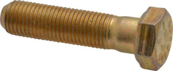 Made in USA - 3/8-24 UNF, 1-1/2" Length Under Head Hex Head Cap Screw - Partially Threaded, Grade 8 Alloy Steel, Zinc Yellow Dichromate Finish, 9/16" Hex - Benchmark Tooling