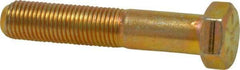 Made in USA - 3/8-24 UNF, 2" Length Under Head Hex Head Cap Screw - Partially Threaded, Grade 8 Alloy Steel, Zinc Yellow Dichromate Finish, 9/16" Hex - Benchmark Tooling
