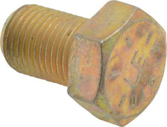 Made in USA - 1/2-20 UNF, 3/4" Length Under Head Hex Head Cap Screw - Fully Threaded, Grade 8 Alloy Steel, Zinc Yellow Dichromate Finish, 3/4" Hex - Benchmark Tooling