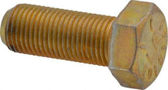 Made in USA - 1/2-20 UNF, 1-1/4" Length Under Head Hex Head Cap Screw - Fully Threaded, Grade 8 Alloy Steel, Zinc Yellow Dichromate Finish, 3/4" Hex - Benchmark Tooling