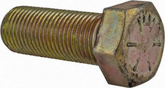 Made in USA - 9/16-18 UNF, 1-1/2" Length Under Head Hex Head Cap Screw - Fully Threaded, Grade 8 Alloy Steel, Zinc Yellow Dichromate Finish, 13/16" Hex - Benchmark Tooling