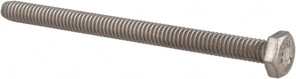 Value Collection - 1/4-20 UNC, 3-1/2" Length Under Head Hex Head Cap Screw - Fully Threaded, Grade 316 Stainless Steel, Uncoated, 7/16" Hex - Benchmark Tooling