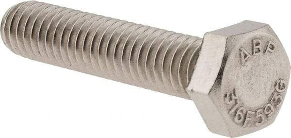 Value Collection - 5/16-18 UNC, 1-1/2" Length Under Head Hex Head Cap Screw - Fully Threaded, Grade 316 Stainless Steel, Uncoated, 1/2" Hex - Benchmark Tooling