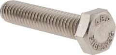 Value Collection - 5/16-18 UNC, 1-1/2" Length Under Head Hex Head Cap Screw - Fully Threaded, Grade 316 Stainless Steel, Uncoated, 1/2" Hex - Benchmark Tooling