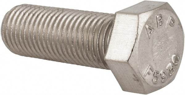 Value Collection - 7/16-20 UNF, 1-1/4" Length Under Head Hex Head Cap Screw - Partially Threaded, Grade 18-8 Stainless Steel, Uncoated, 5/8" Hex - Benchmark Tooling