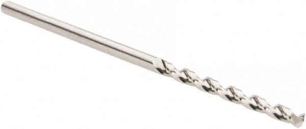 Guhring - #52 130° High Speed Steel Jobber Drill - Bright Finish, Right Hand Cut, Parabolic Flute, Straight Shank, 1-11/16" OAL, Standard Point - Benchmark Tooling