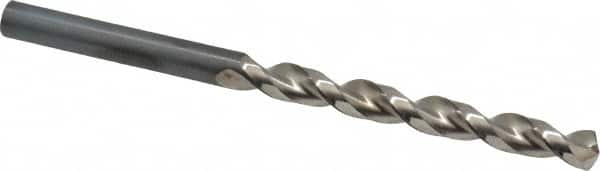 Guhring - Letter D 130° High Speed Steel Jobber Drill - Bright Finish, Right Hand Cut, Parabolic Flute, Straight Shank, 3-31/32" OAL, Standard Point - Benchmark Tooling