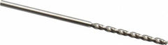 Guhring - 1.56mm 130° High Speed Steel Jobber Drill - Bright Finish, Right Hand Cut, Parabolic Flute, Straight Shank, 1-11/16" OAL, Standard Point - Benchmark Tooling