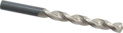 Guhring - 12mm 130° High Speed Steel Jobber Drill - Bright Finish, Right Hand Cut, Parabolic Flute, Straight Shank, 5-15/16" OAL, Standard Point - Benchmark Tooling