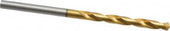Guhring - #22 130° High Speed Steel Jobber Drill - TiN Finish, Right Hand Cut, Parabolic Flute, Straight Shank, 2-15/16" OAL, Standard Point - Benchmark Tooling