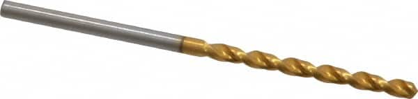 Guhring - #43 130° High Speed Steel Jobber Drill - TiN Finish, Right Hand Cut, Parabolic Flute, Straight Shank, 2-3/32" OAL, Standard Point - Benchmark Tooling