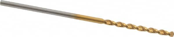 Guhring - #56 130° High Speed Steel Jobber Drill - TiN Finish, Right Hand Cut, Parabolic Flute, Straight Shank, 1-7/16" OAL, Standard Point - Benchmark Tooling