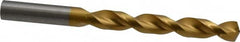 Guhring - 17/32" 130° High Speed Steel Jobber Drill - TiN Finish, Right Hand Cut, Parabolic Flute, Straight Shank, 6-5/16" OAL, Standard Point - Benchmark Tooling